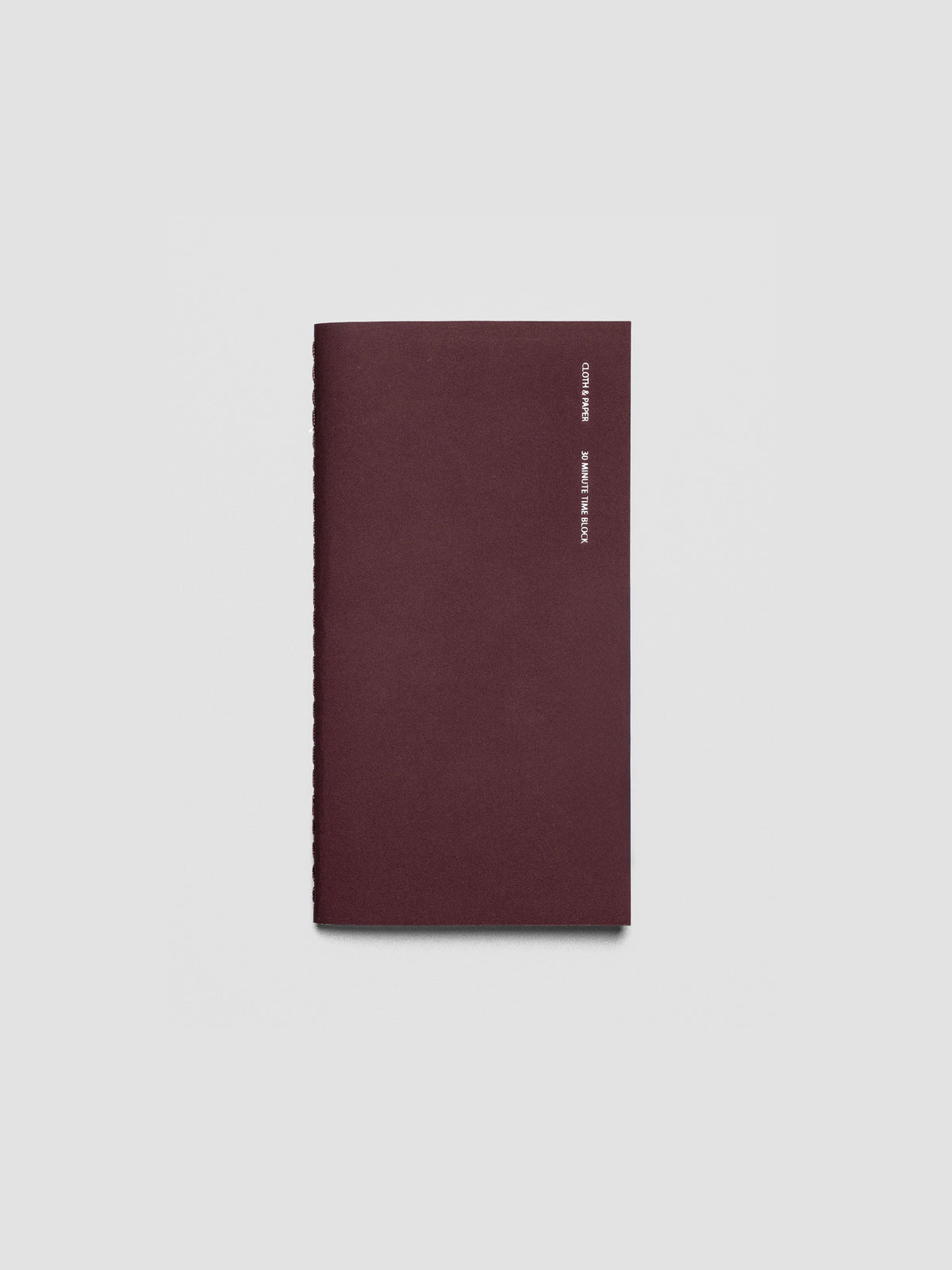Travel Notebook in size Pocket Plus in color Bordeaux with 30 Minute Time Block pages.