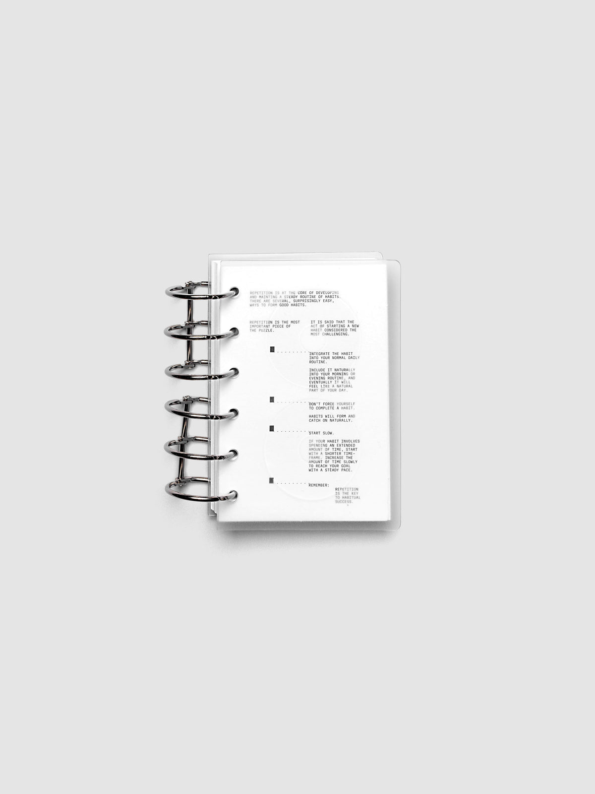 On Repeat Planner Cover + Dashboard Set shown in size Pocket with 6-ring binding.