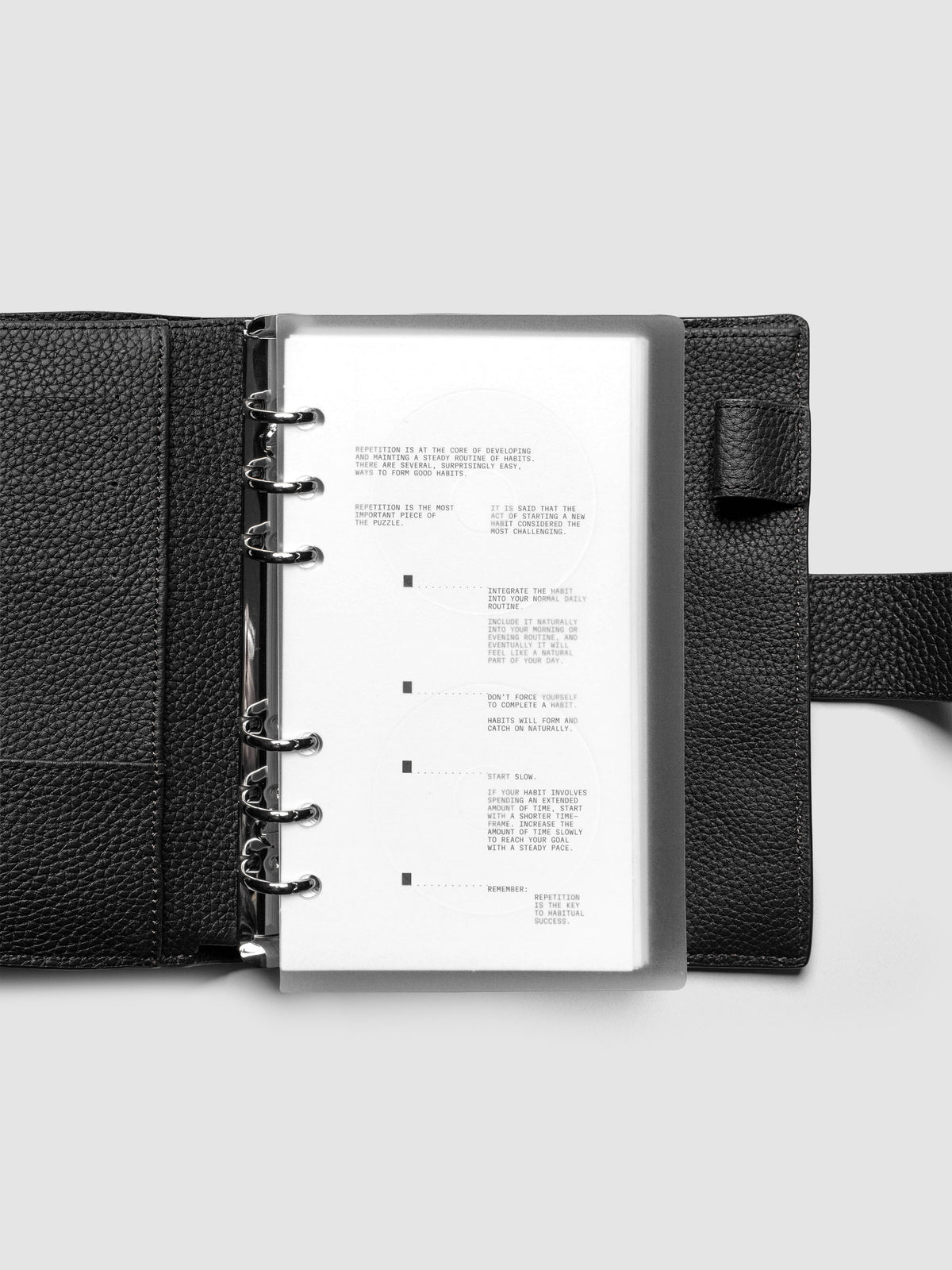 On Repeat Planner Cover + Dashboard Set shown in a black, Personal agenda.