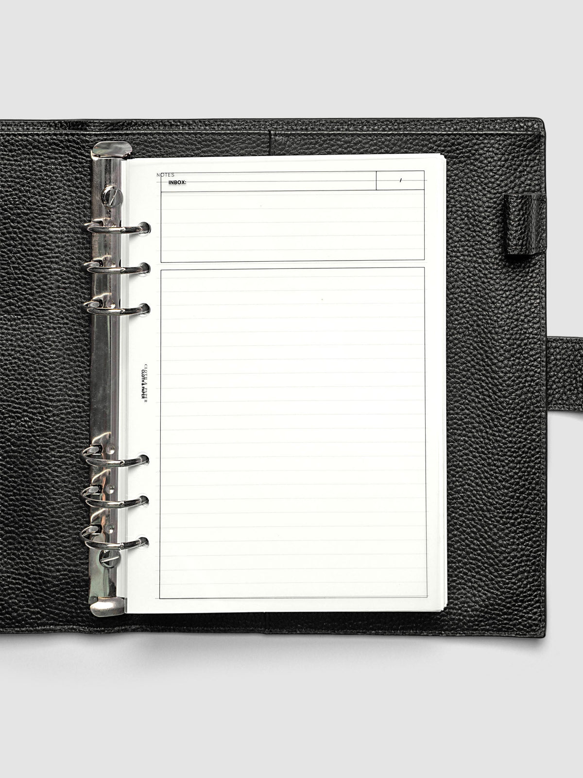 Crystal Clear Inbox Planner Dashboard shown inside an A5 sized agenda.