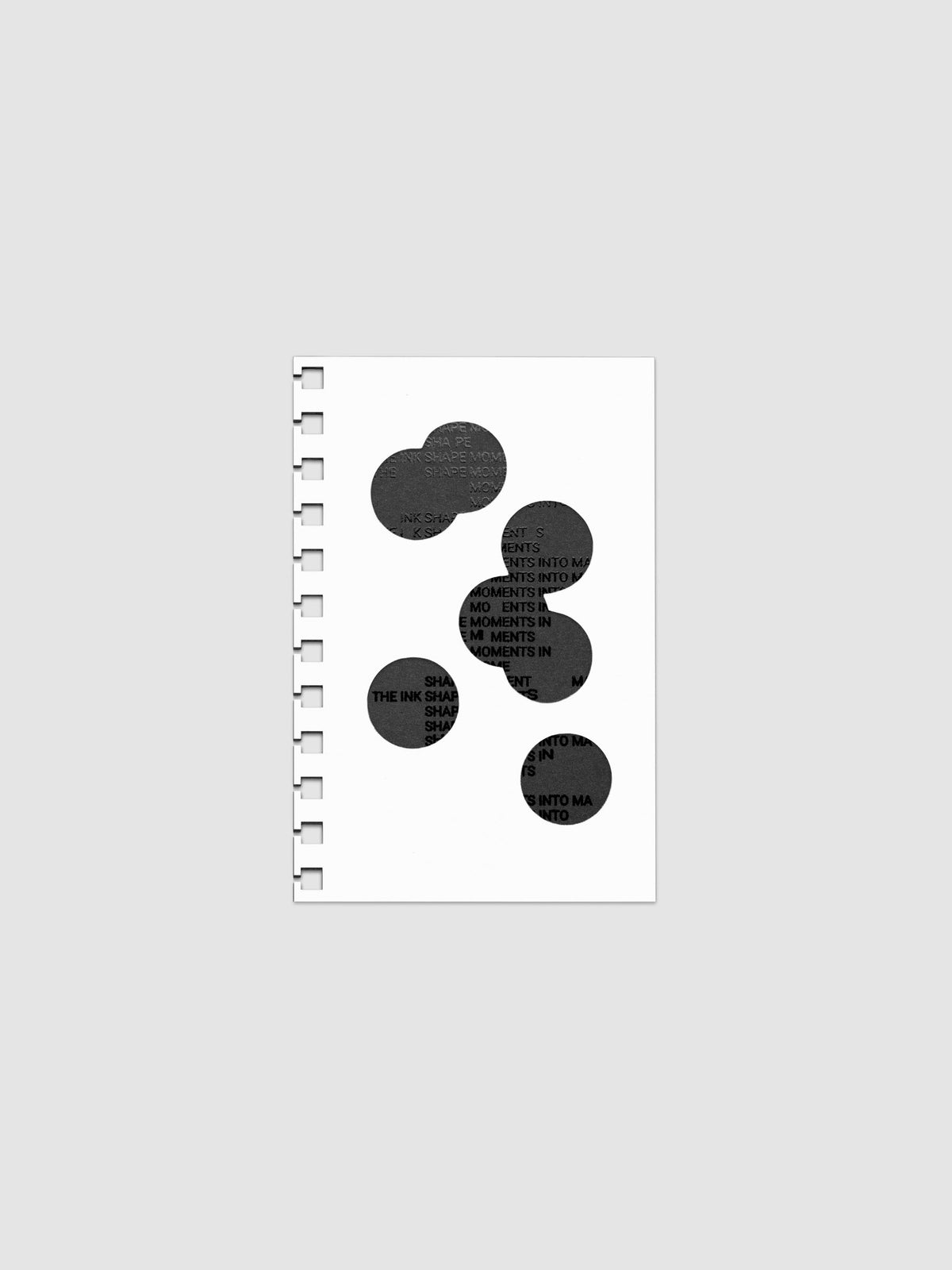 Black and white Ink Blot Planner Dashboard Duo shown layered in size CP Petite Spiral, pre-punched for spiral planners.