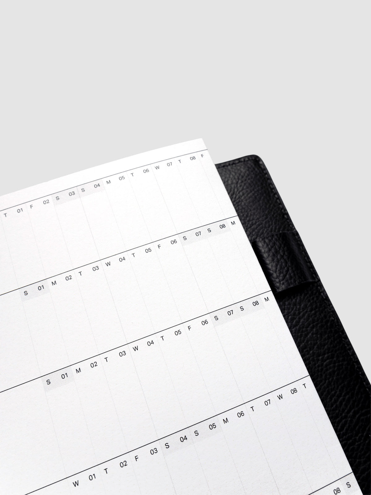 Close up of 2026 Yearly Fold Out Planner Insert in size Half Letter.