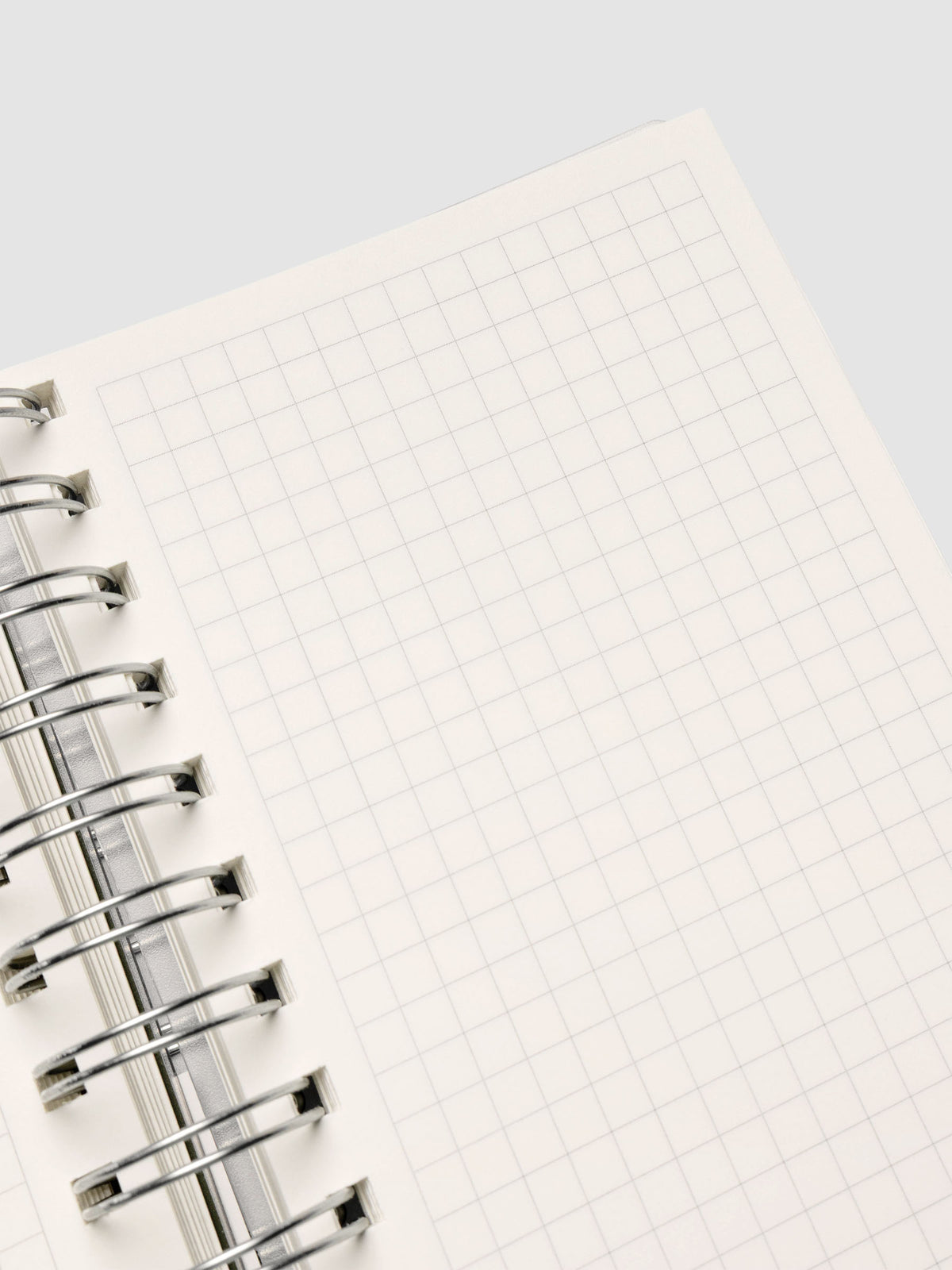 Spiral Notebook in size CP Petite with Graph Note interior showing close up of right page.