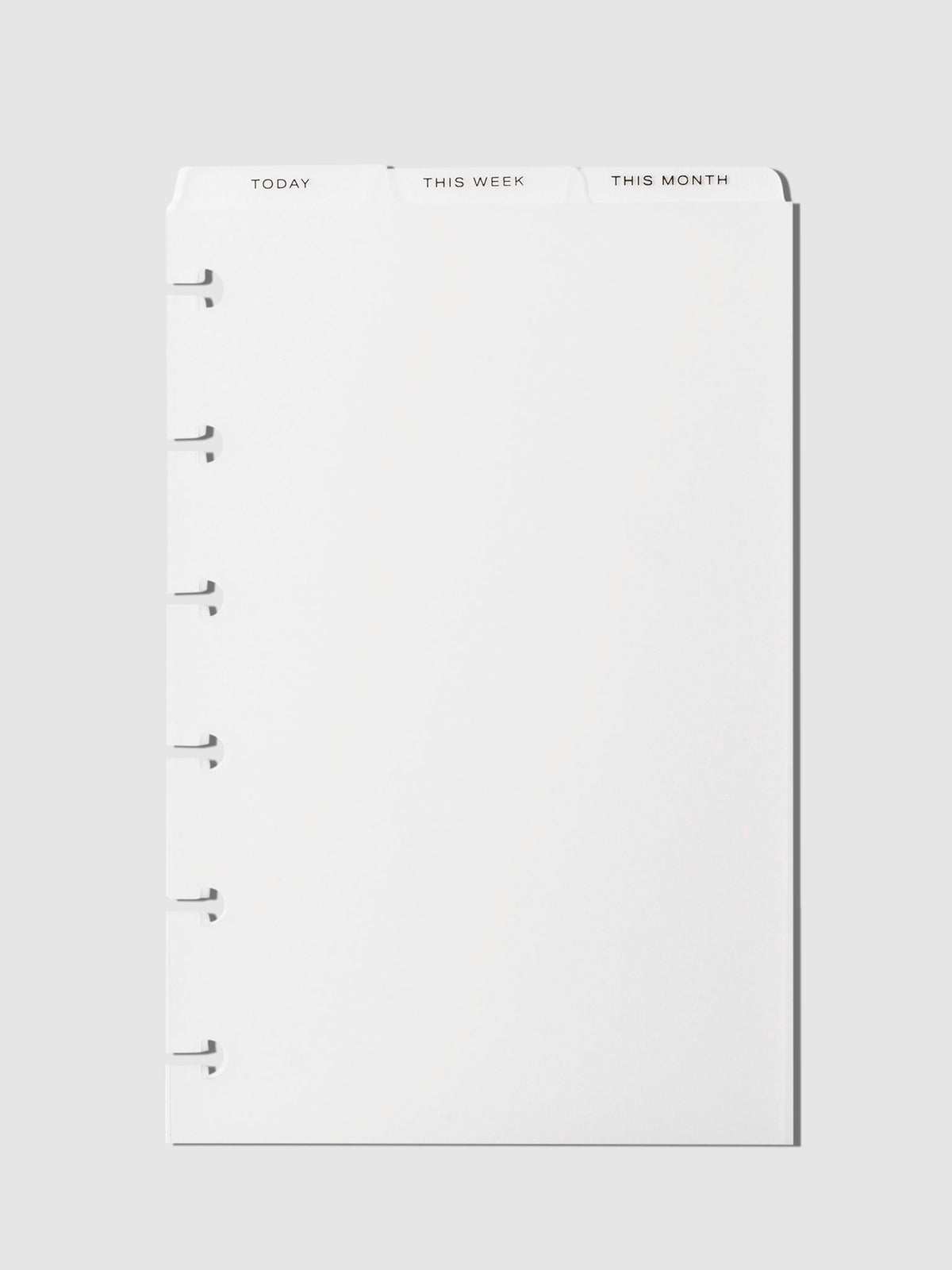 Cadence Top Tab Planner Dividers, Low Profile, Matte, Cloth and Paper. Black foil dividers displayed on a neutral background.