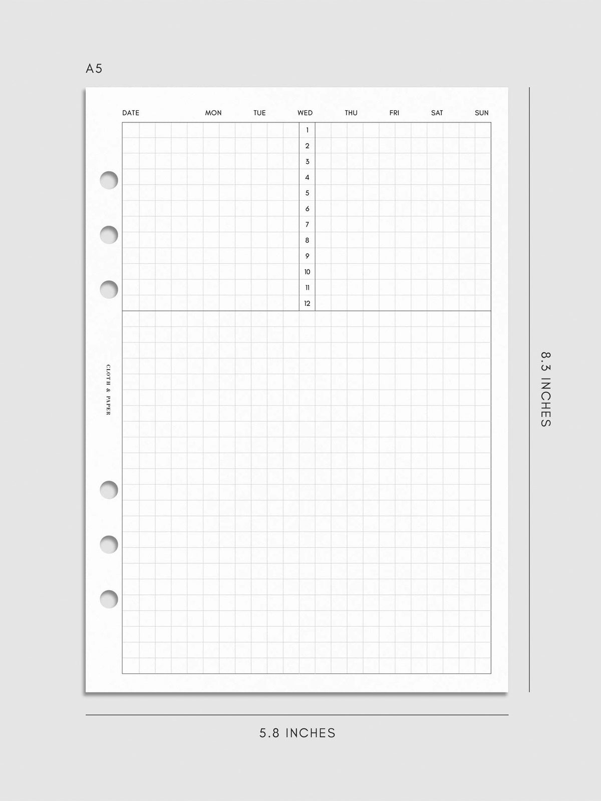 Digital mockup of insert in A5.