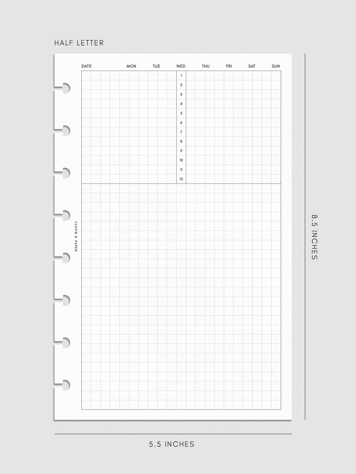 Digital mockup of insert in Half Letter.