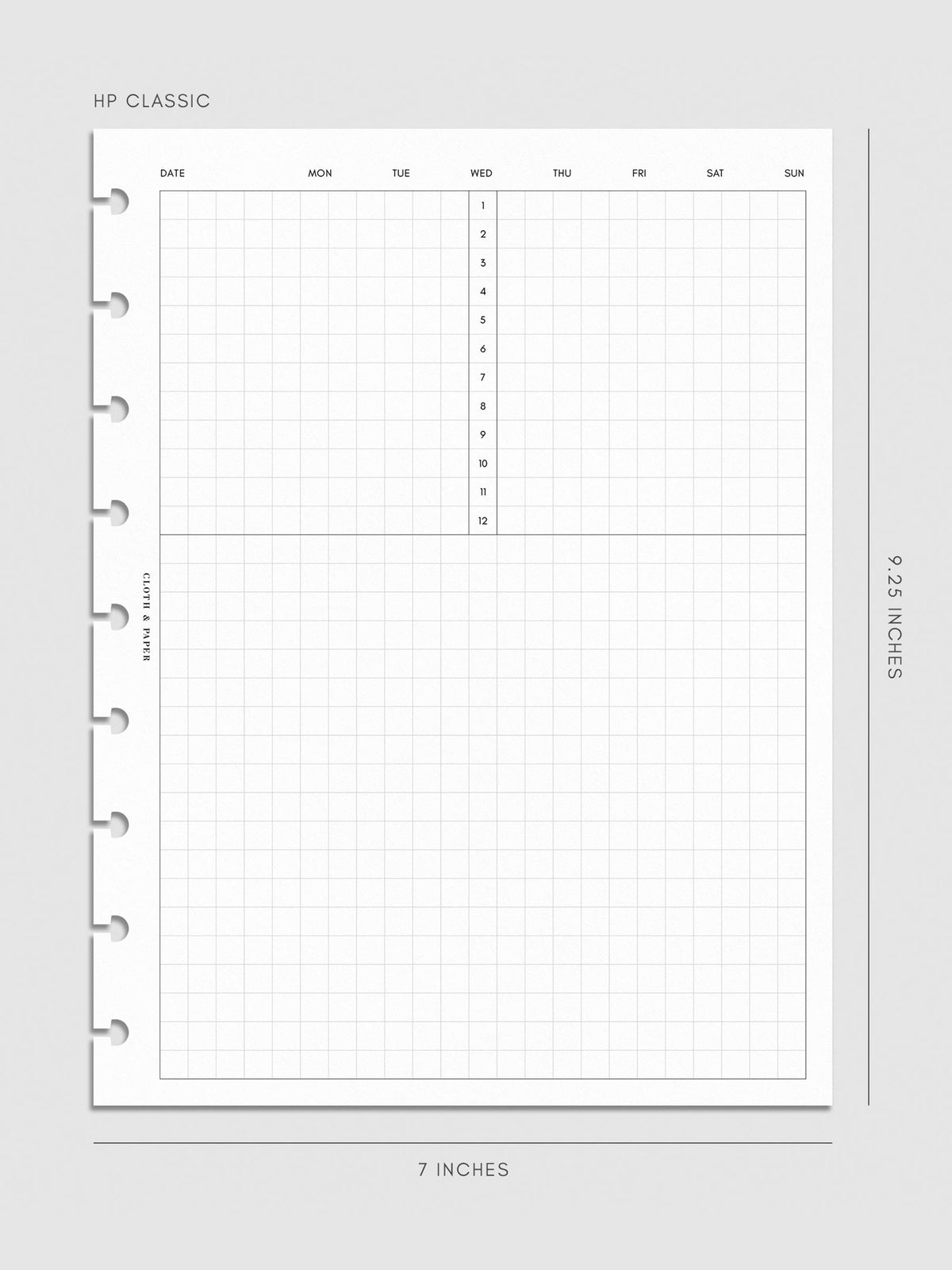 Digital mockup of insert in HP Classic.