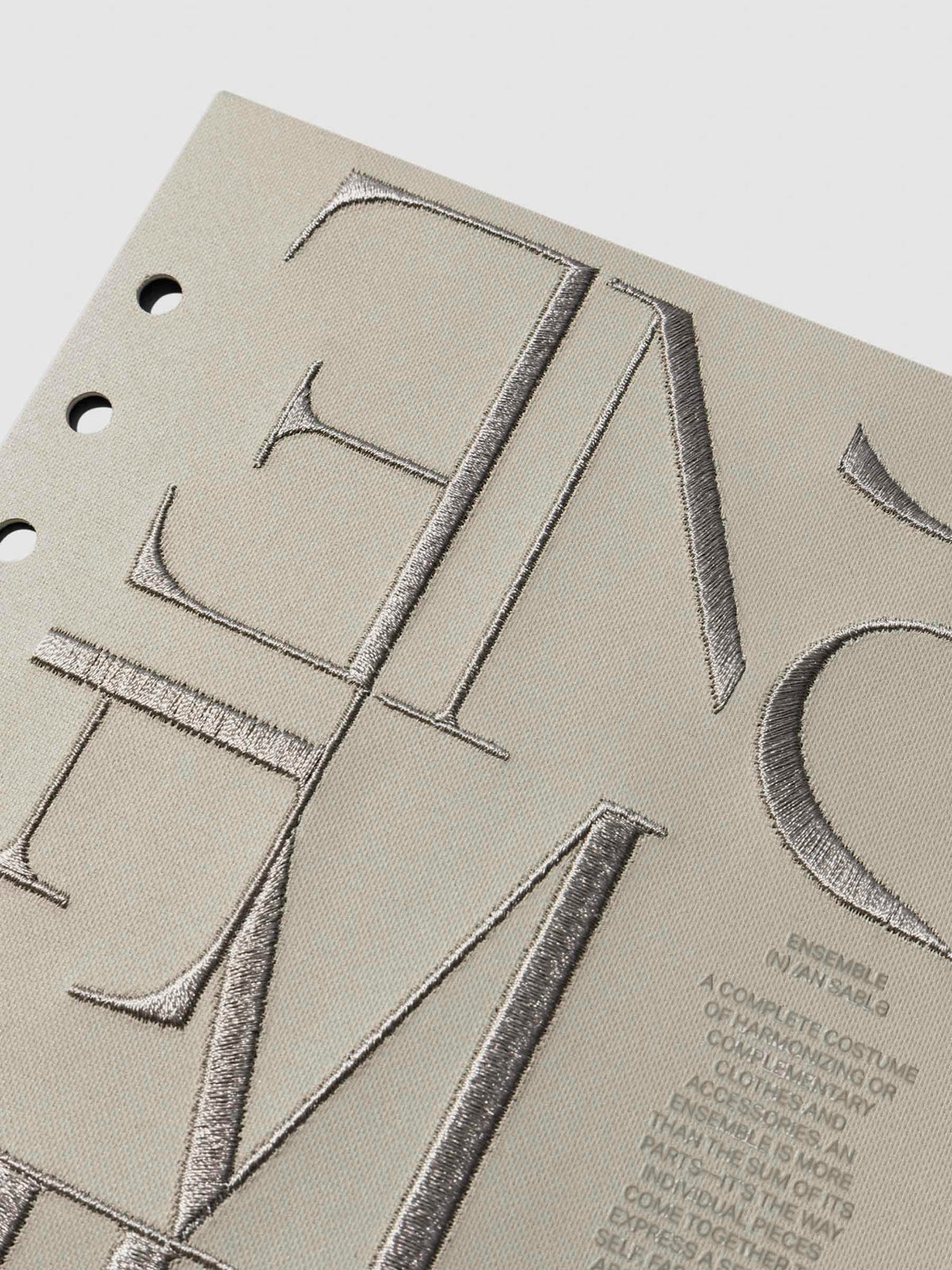 Close-up view of the A5 Ensemble Dashboard Ristretto design on white surface.