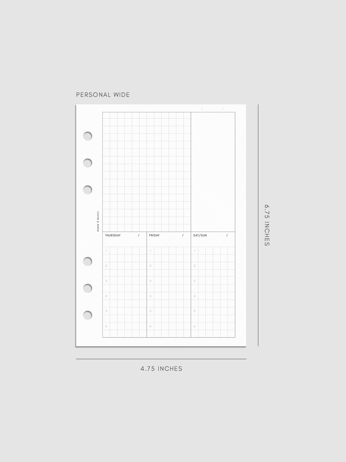 Ivy Lee Method Inserts shown in size Personal Wide.