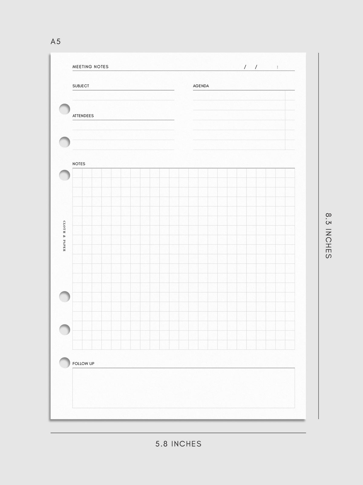 Digital mockup of inserts in A5.