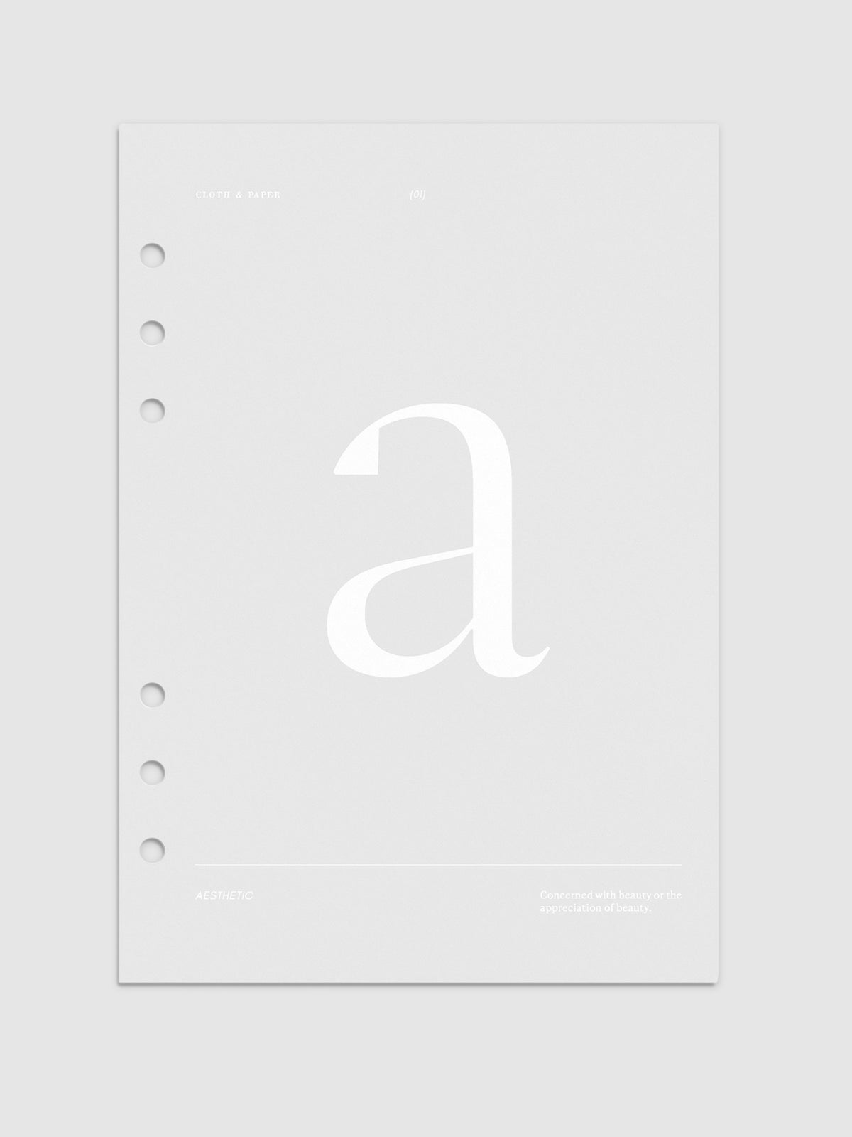 Monogram Vellum Planner Dashboard A in A5 displayed on a neutral background.