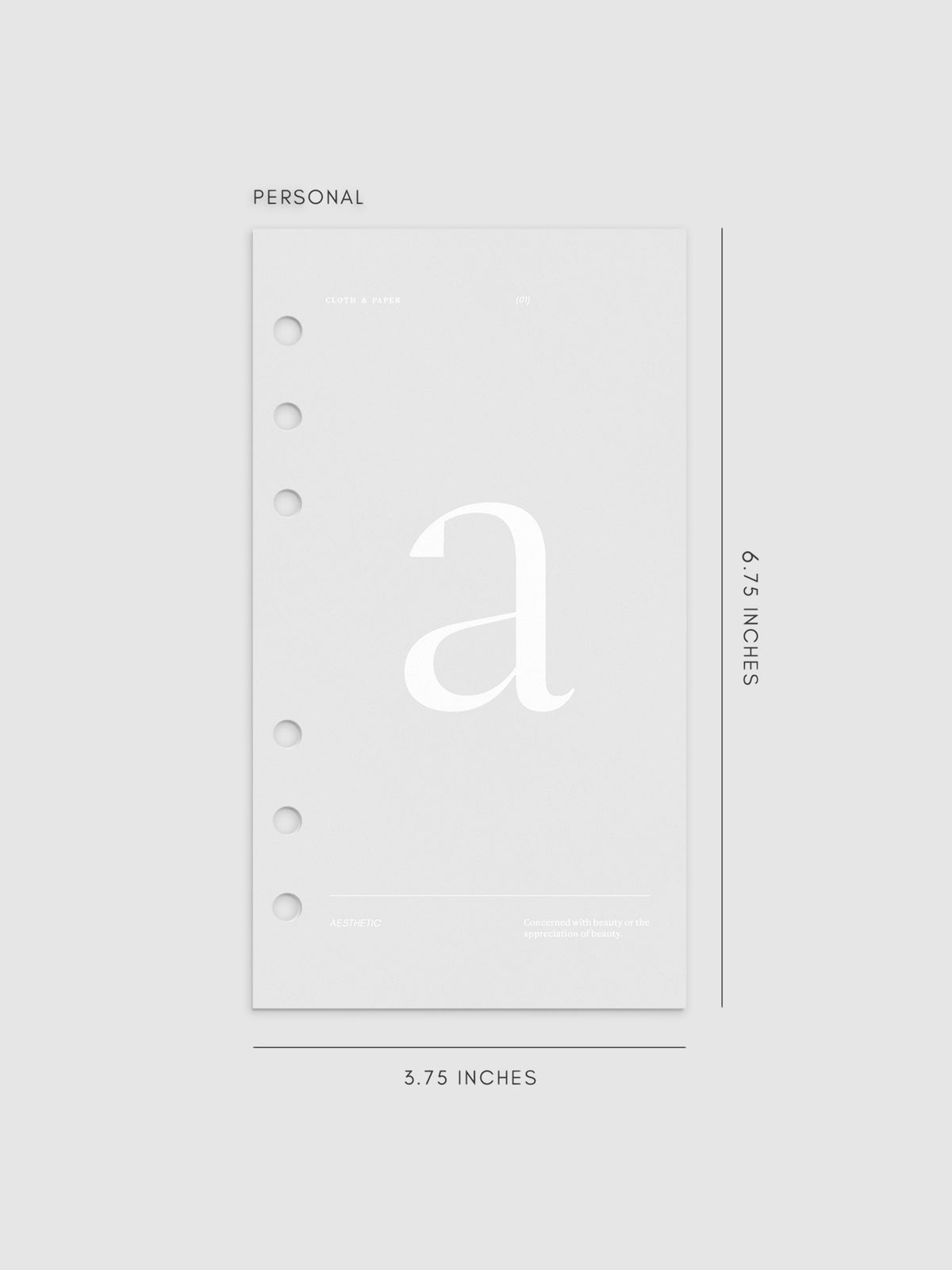 Monogram Vellum Planner Dashboard A in Personal displayed on a neutral background.