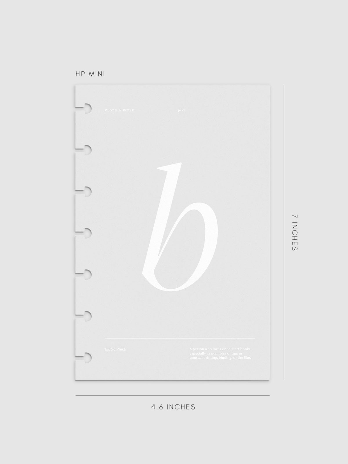 Monogram Vellum Planner Dashboard B in HP Mini displayed on a neutral background.