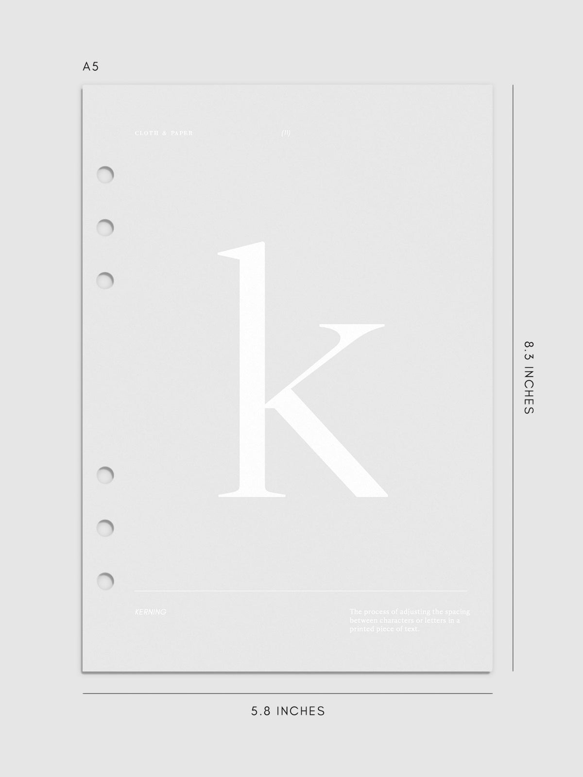 Monogram Vellum Planner Dashboard K in A5 displayed on a neutral background.