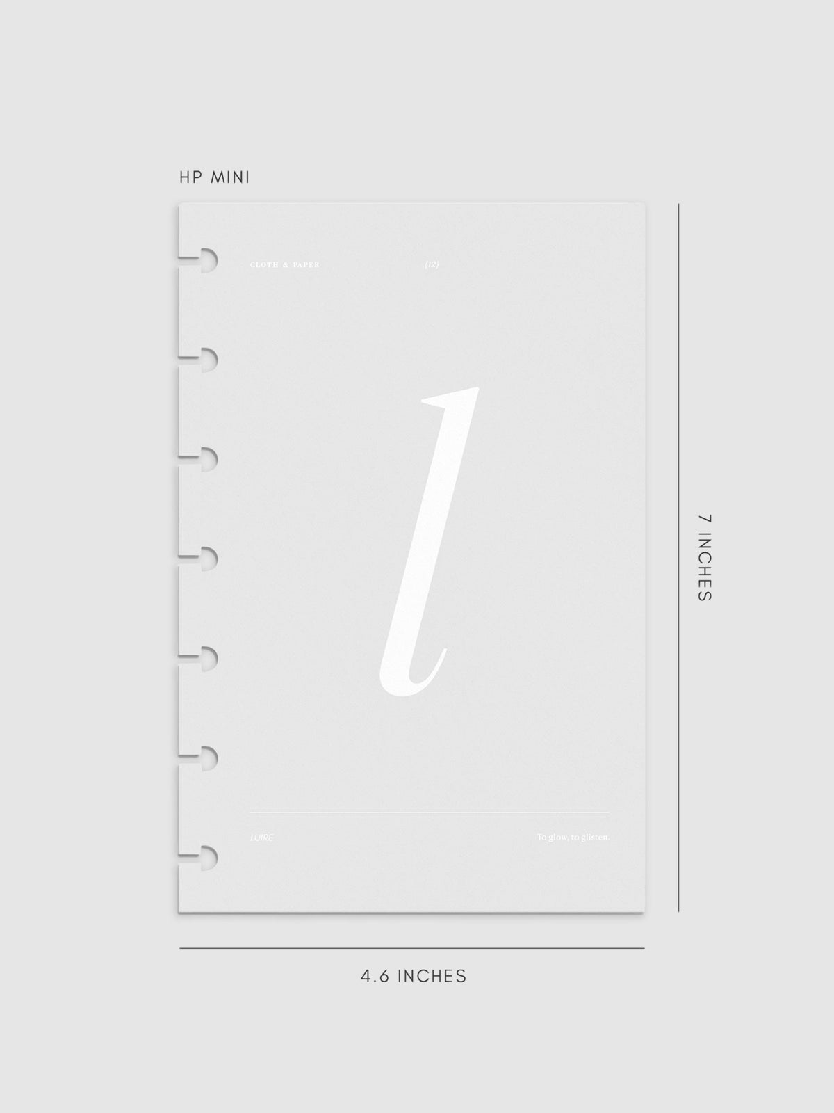 Monogram Vellum Planner Dashboard L in HP Mini displayed on a neutral background.