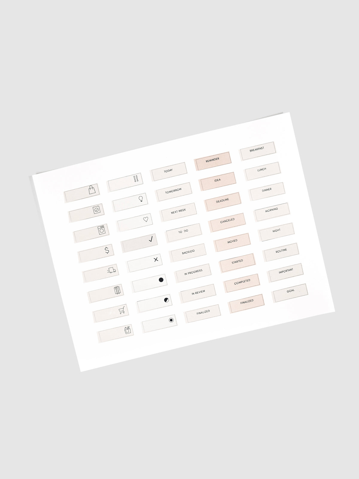 Page Flag Printable | Admin sheet with page flags attached and printed on.