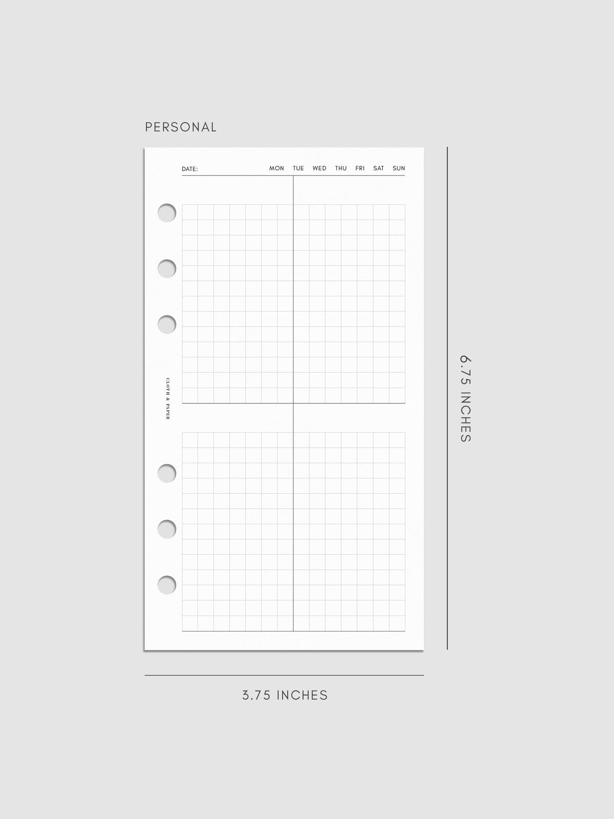 Digital mockup of the Quad Graph Notes Inserts in Personal.