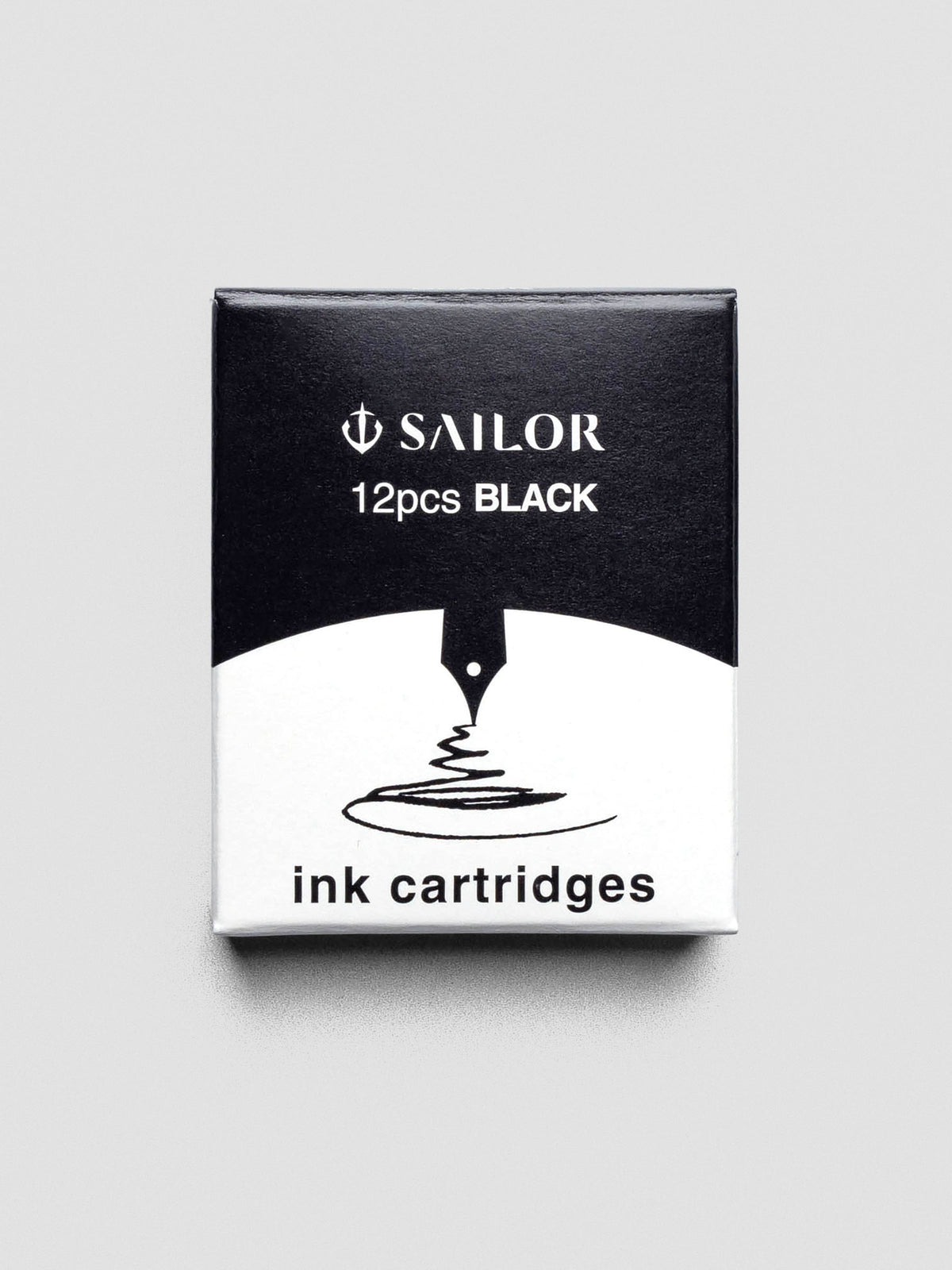 Sailor Black Ink Cartridges boxed set shown with clean black and white packaging.