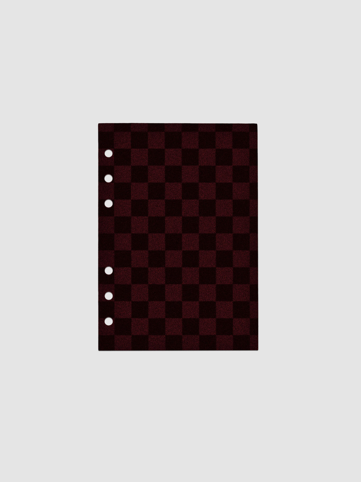 Personal Wide sized checkered velvet planner dashboard in the color bordeaux.