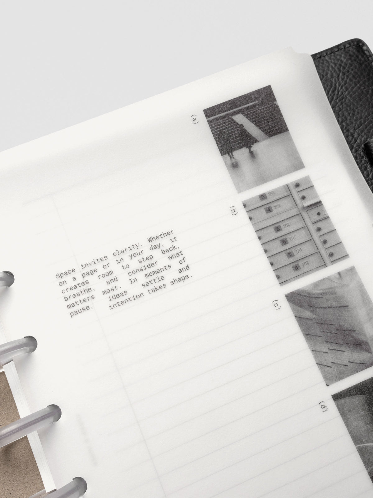 Half Letter Editorial Vellum Dividers Vol. 2 styled flat with planner pages.