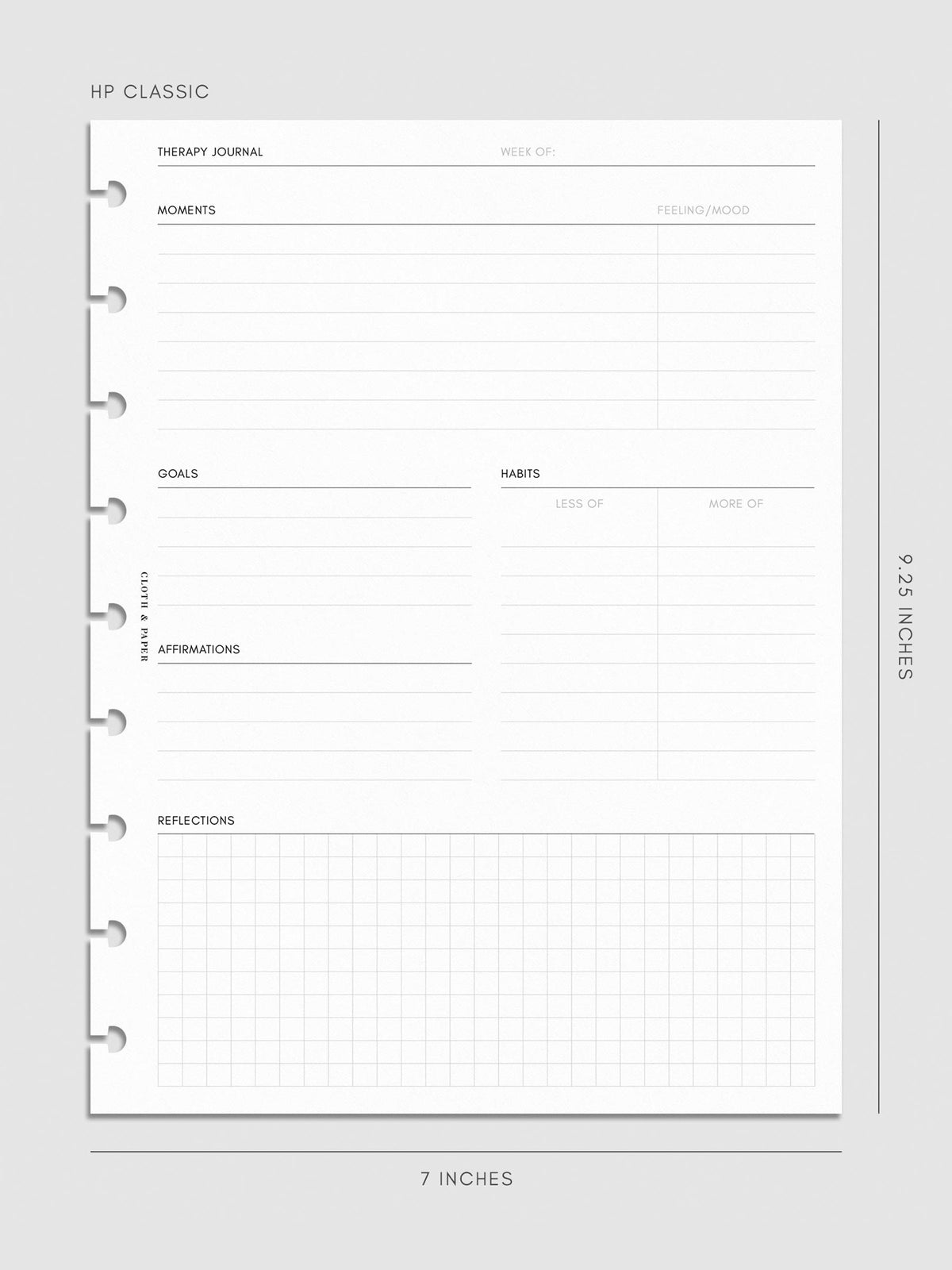 Digital mockup of insert in HP Classic.
