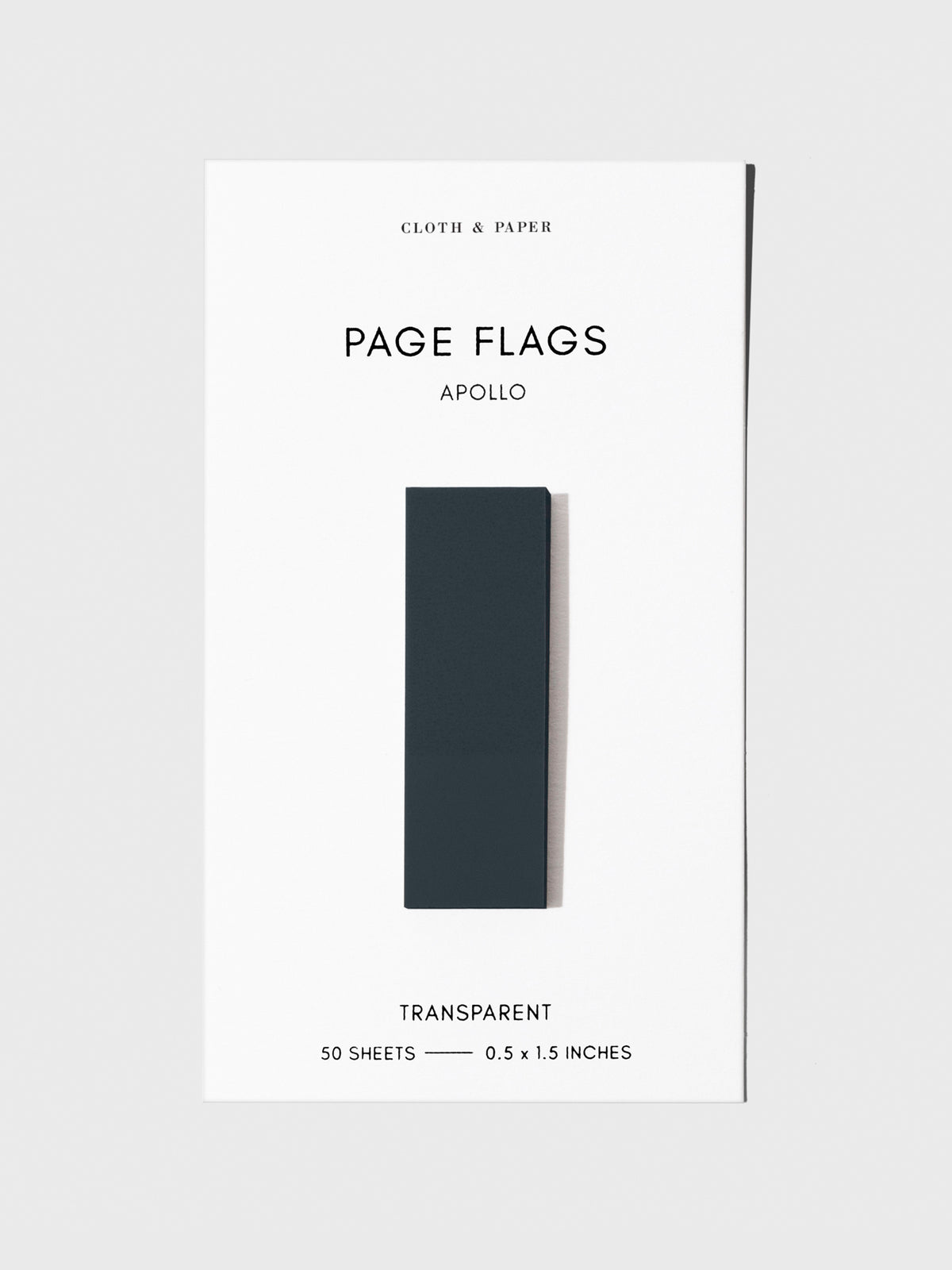 Page flag displayed on a neutral background. Color pictured is Apollo.