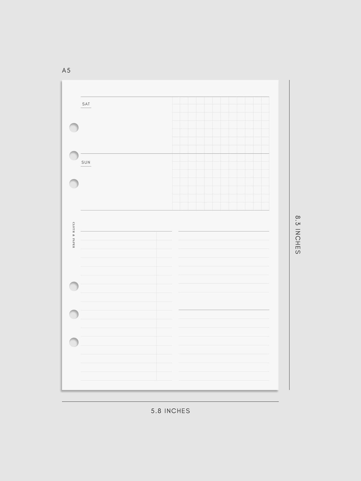 Digital mockup of insert in A5.