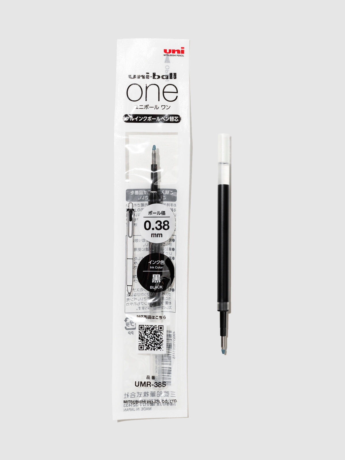 0.38 mm ink refill in its packaging.