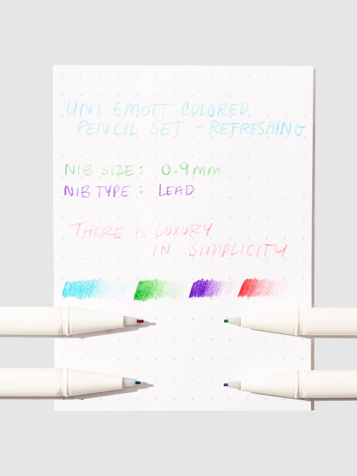 Pen testing sheet for refreshing color palette.