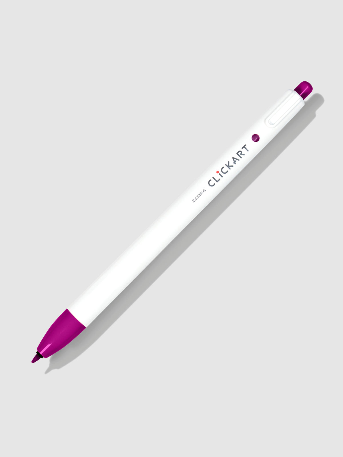 Zebra Clickart Marker, Magenta, Cloth and Paper. Marker on a neutral background tilted to the right.