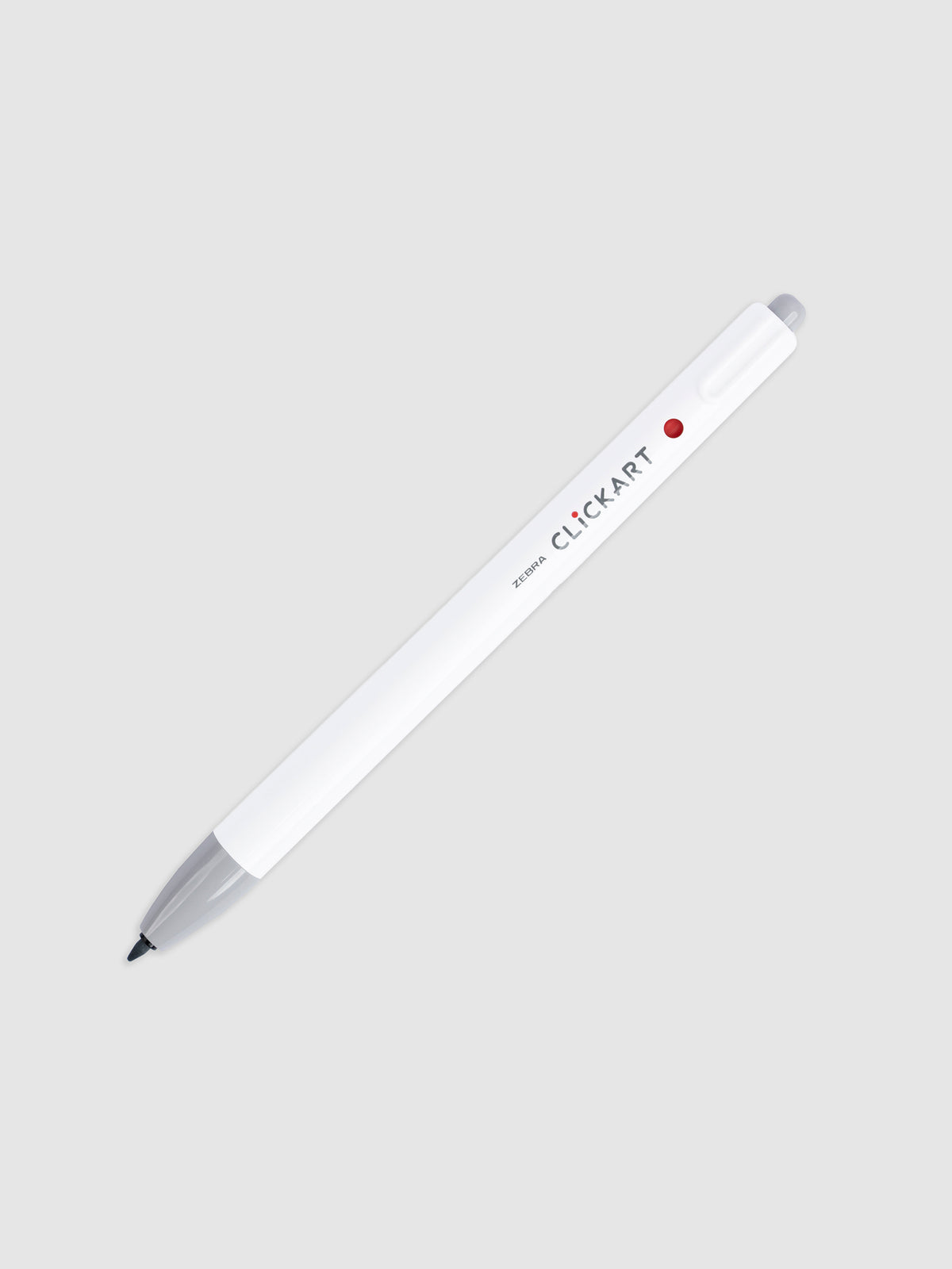 Light Gray marker with nib exposed turned to the right on a neutral background.