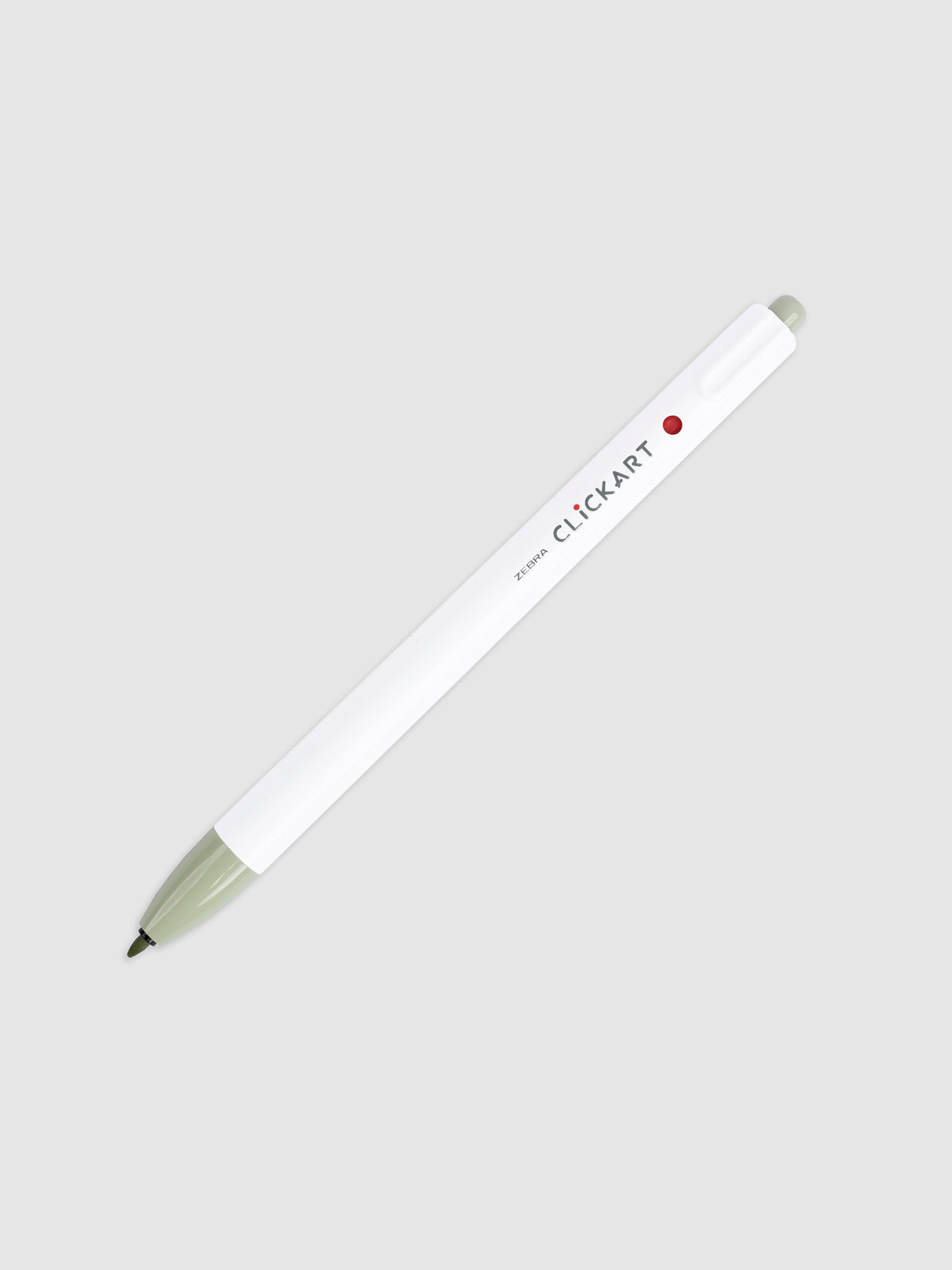 Light Khaki marker with nib exposed turned to the right on a neutral background.