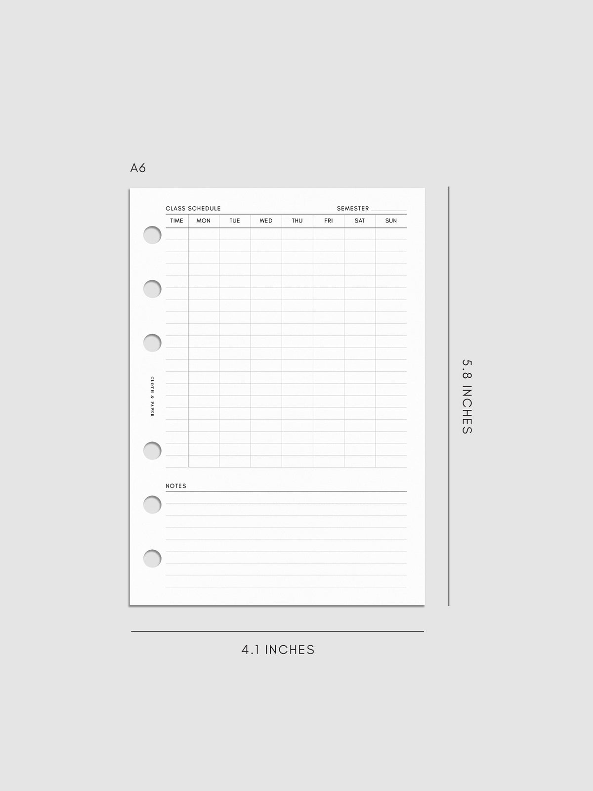 Digital mockup of insert in A6.