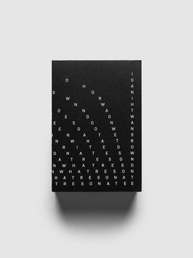 Bibliophile Notebook Pocket, black cover printed with scattered white letters