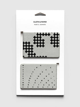 Magnetic Bookmarks Punched Holes & Margin, the pair in its Cloth & Paper packaging