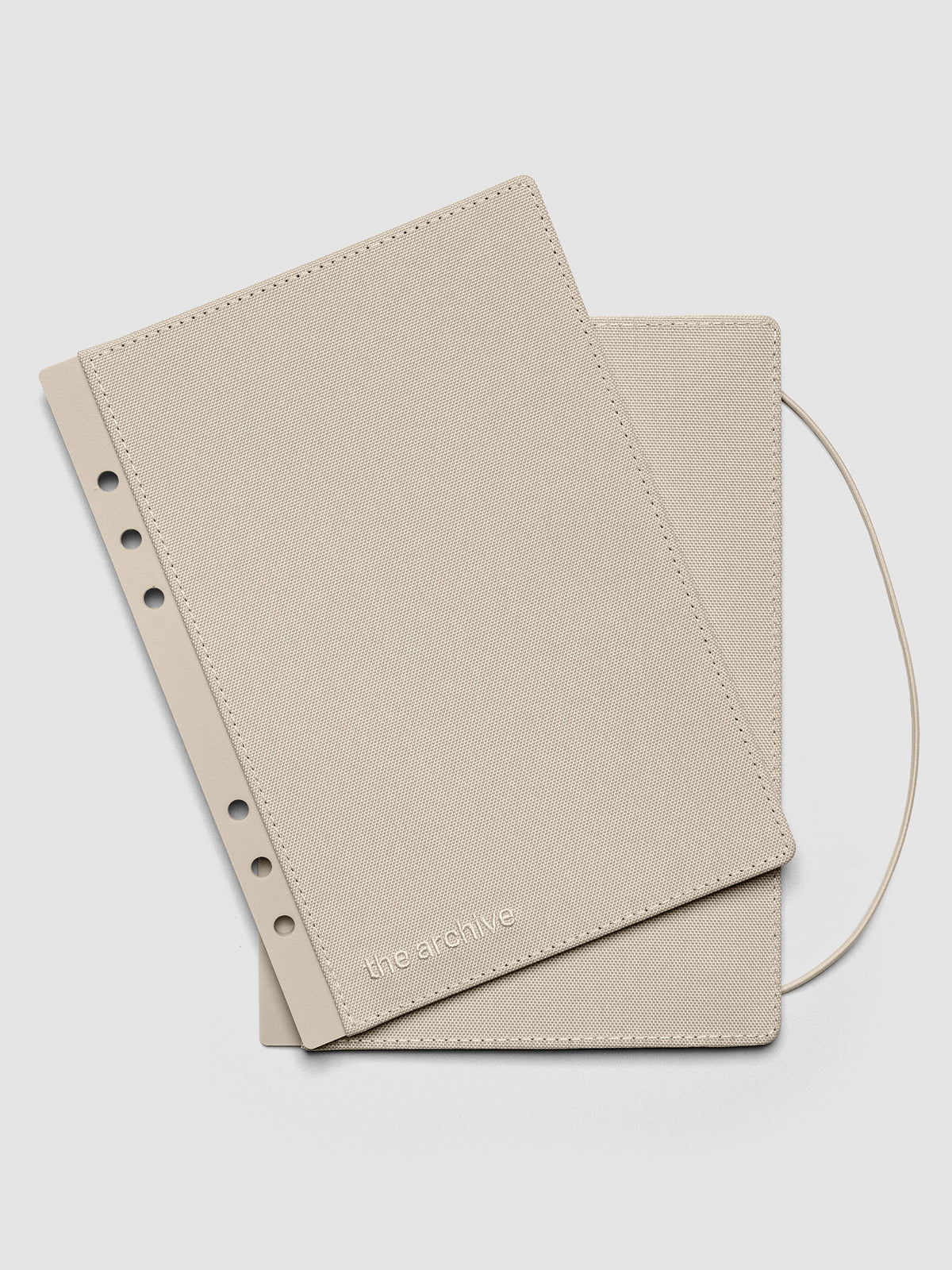 Beige Archive Bookcloth Planner Cover Set showing layers offset in size A5.