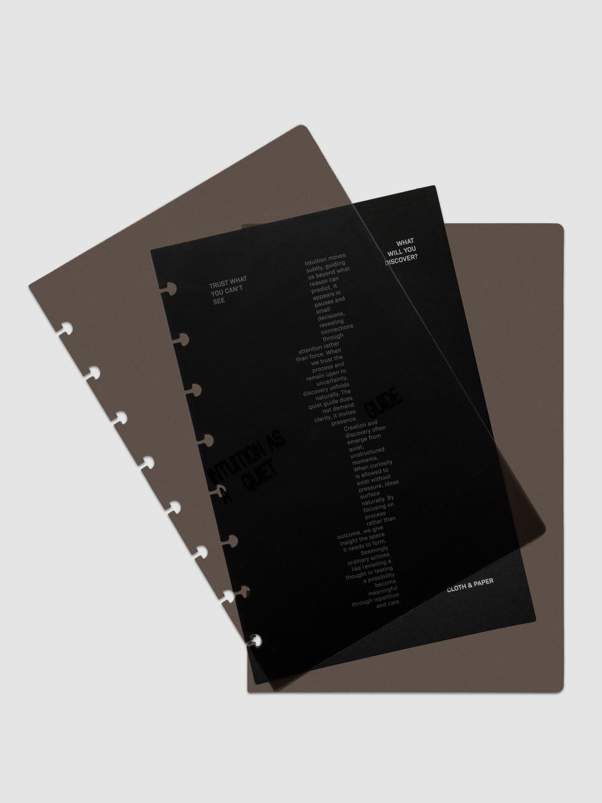 Black Intuition Ultra Thin Planner Cover + Dashboard Set in size Half Letter 8-Disc