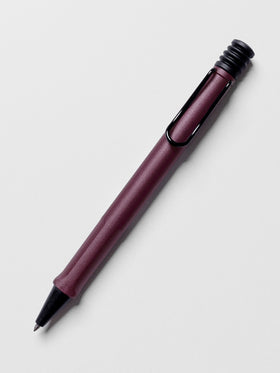 LAMY Safari Ballpoint Pen | Scarlett | Fine shown at an angle on a neutral background.