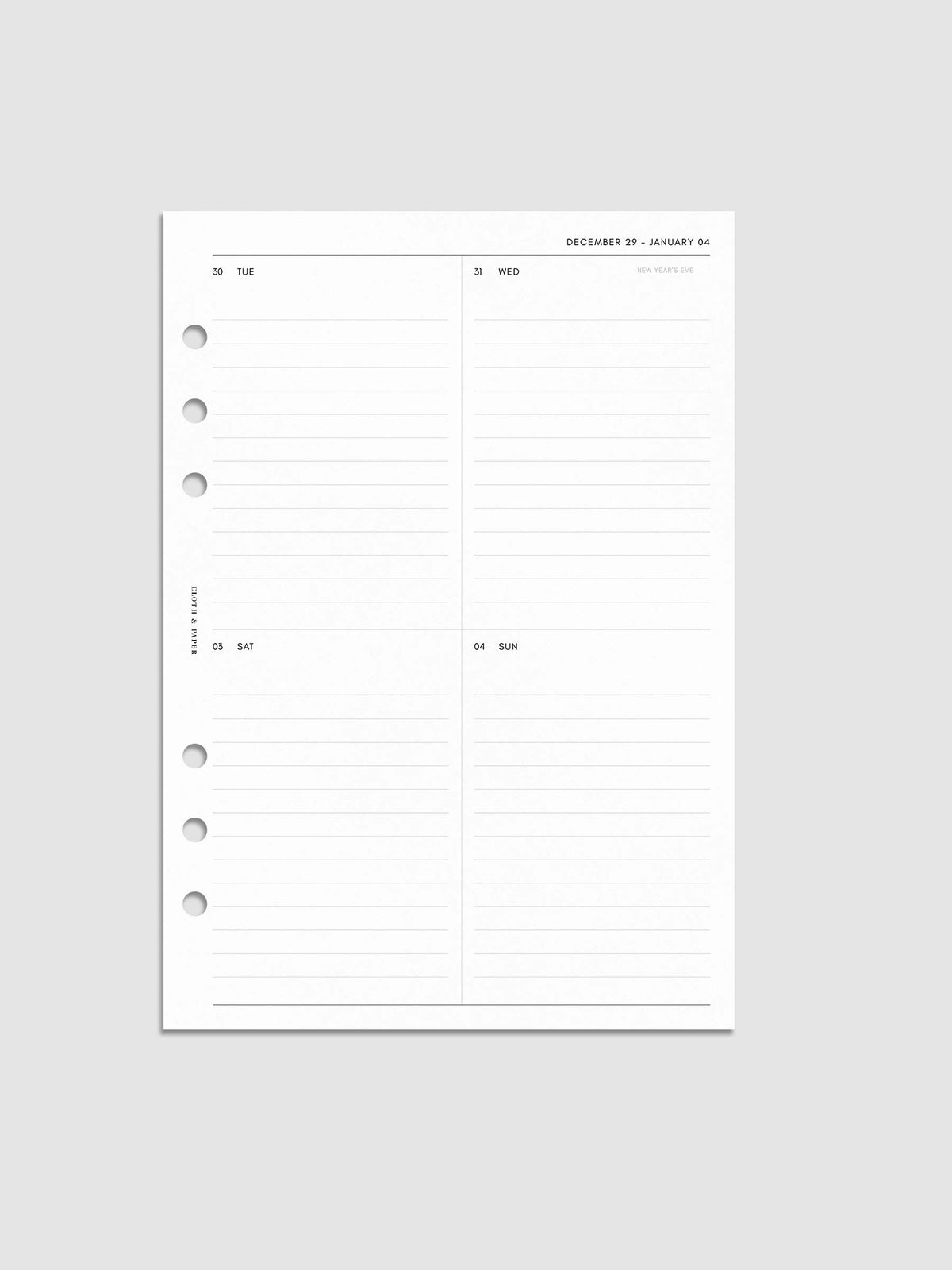 Digital mockup of insert in A5.