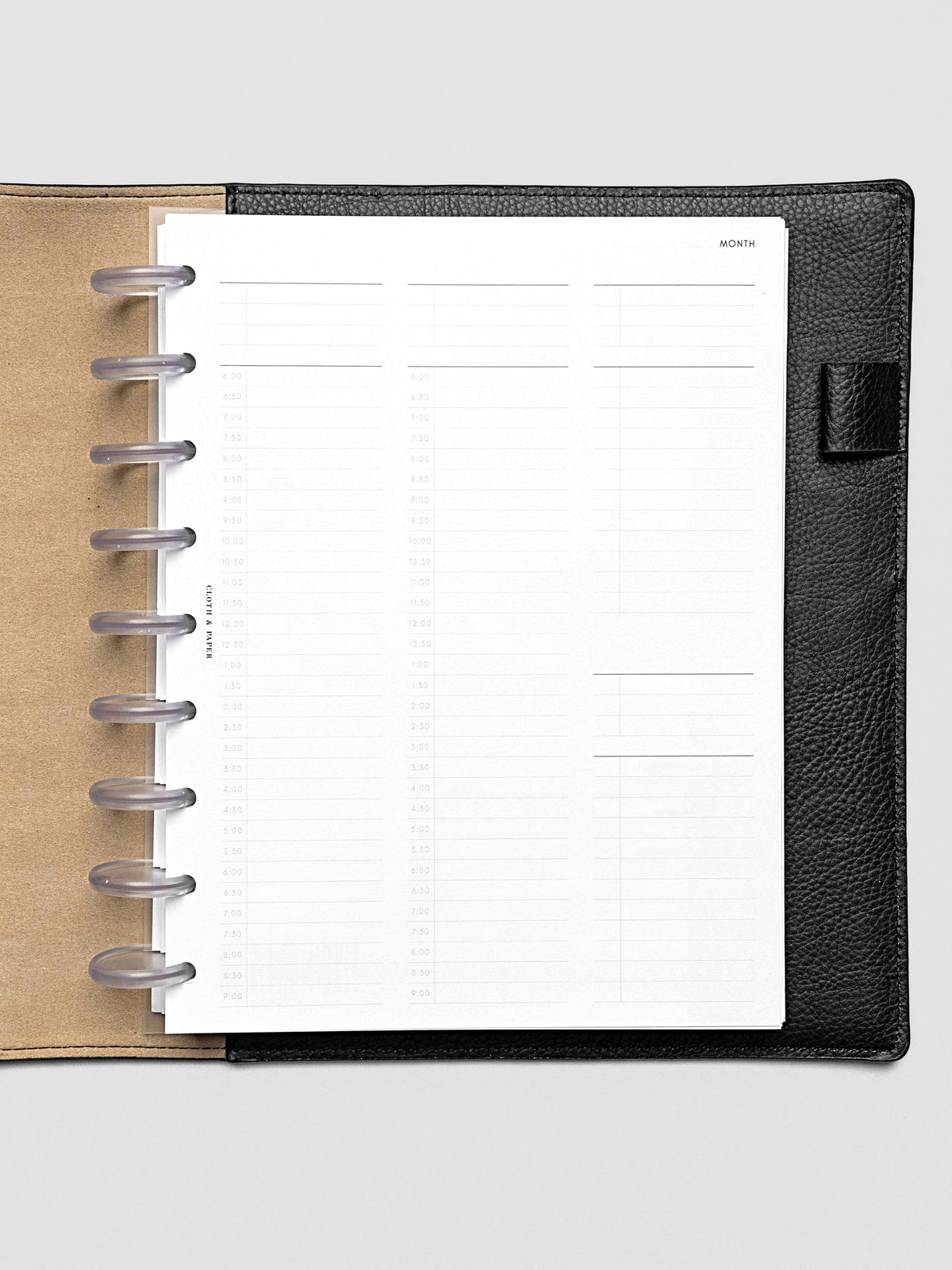 30 Minute Time Block Planner Inserts in size HP Classic.