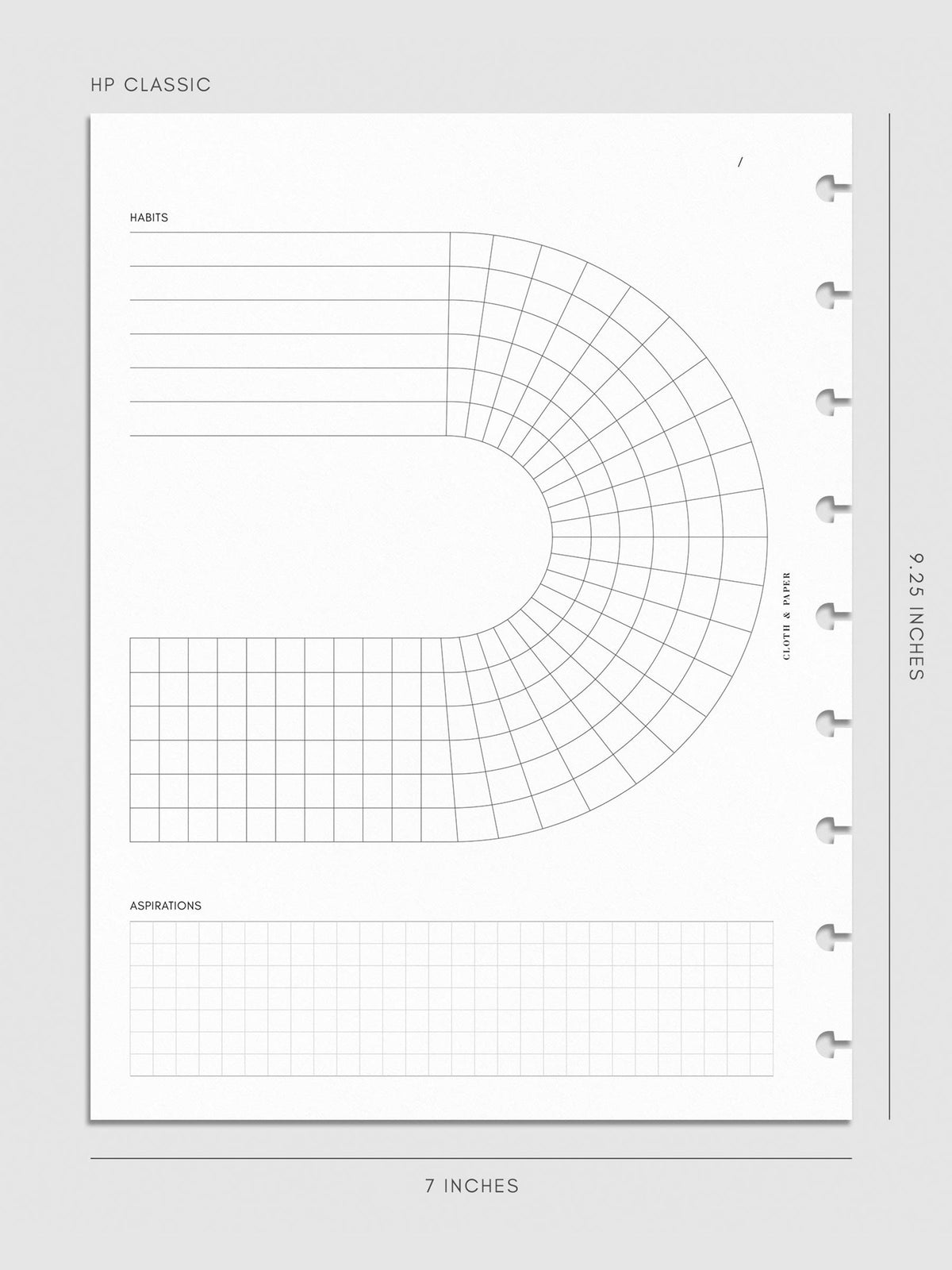Digital mockup of insert in HP Classic.