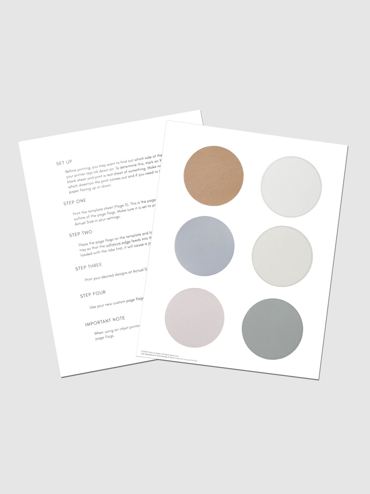 Circle Sticky Note Printable-Essentials displayed on a neutral background.