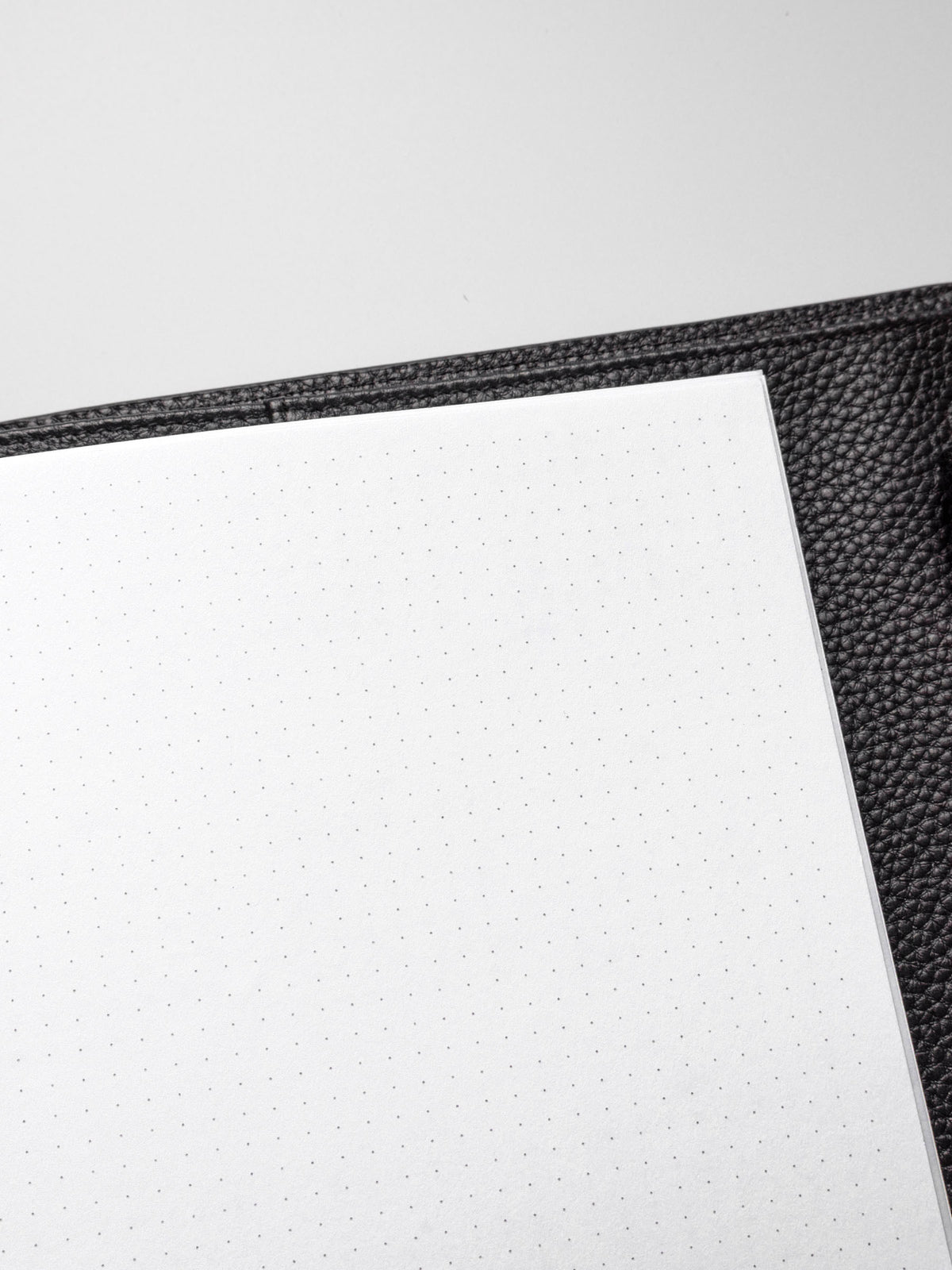 Insert in use inside a black leather planner.