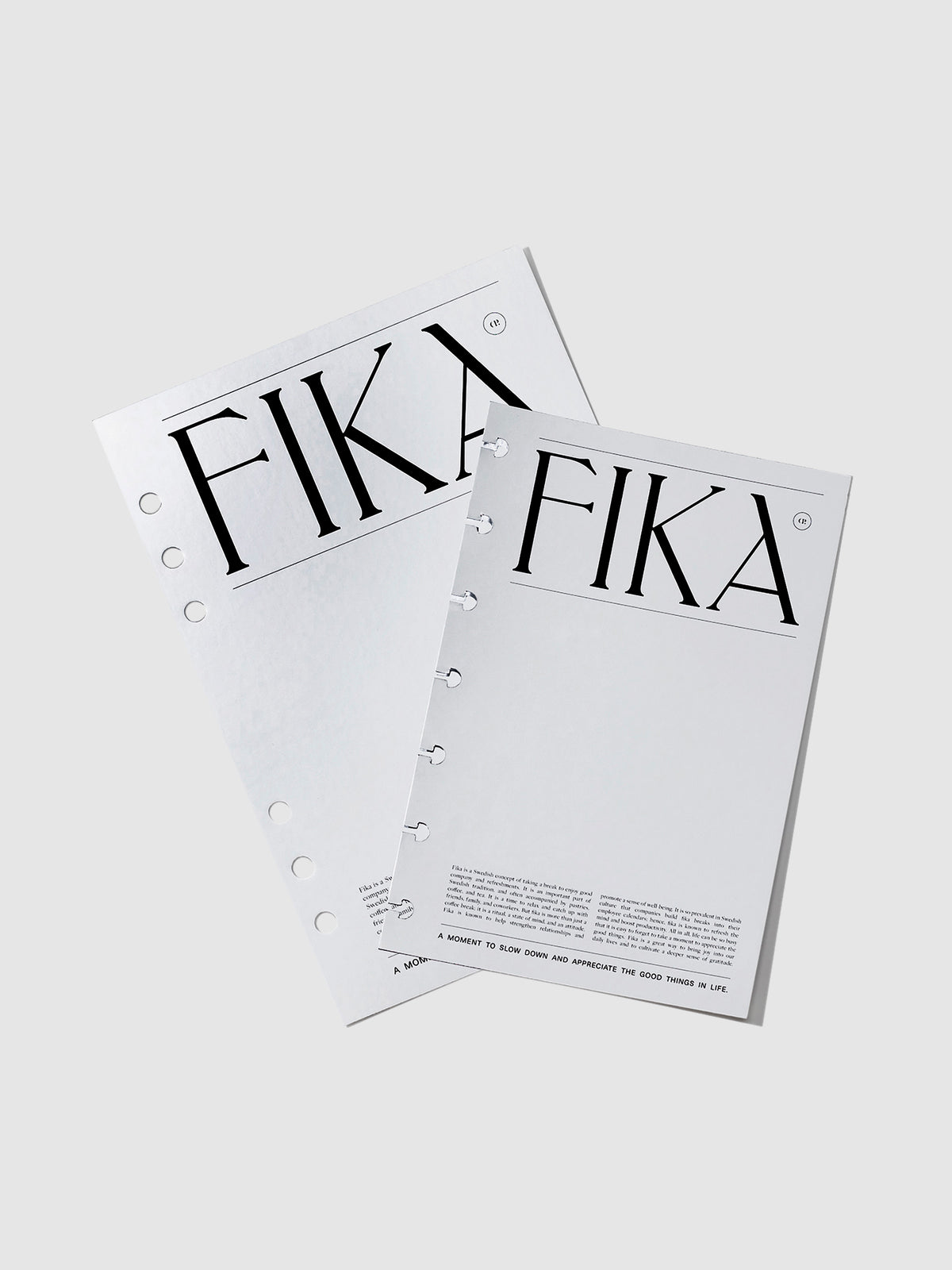 Fika Planner Dashboard, Cloth and Paper. Two dashboards layered on top of each other on a neutral background.