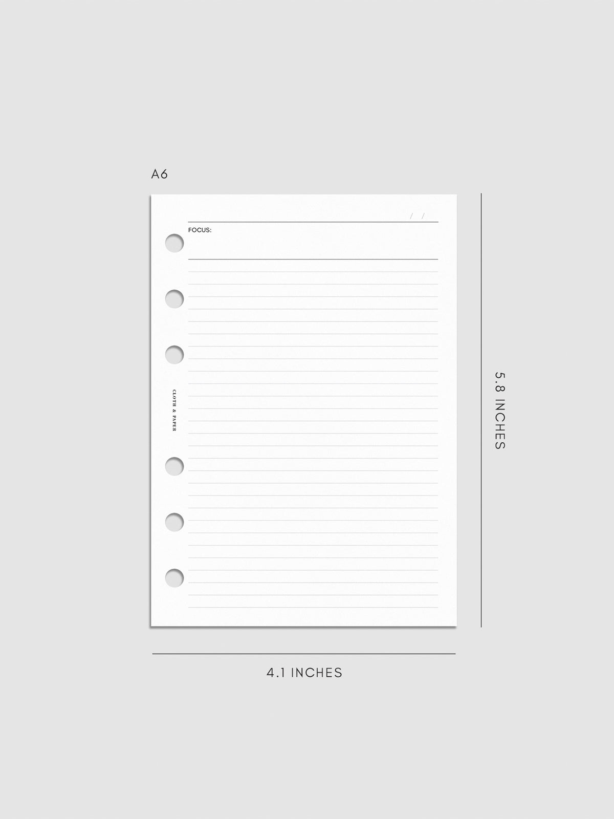 Digital mockup of insert sized A6.