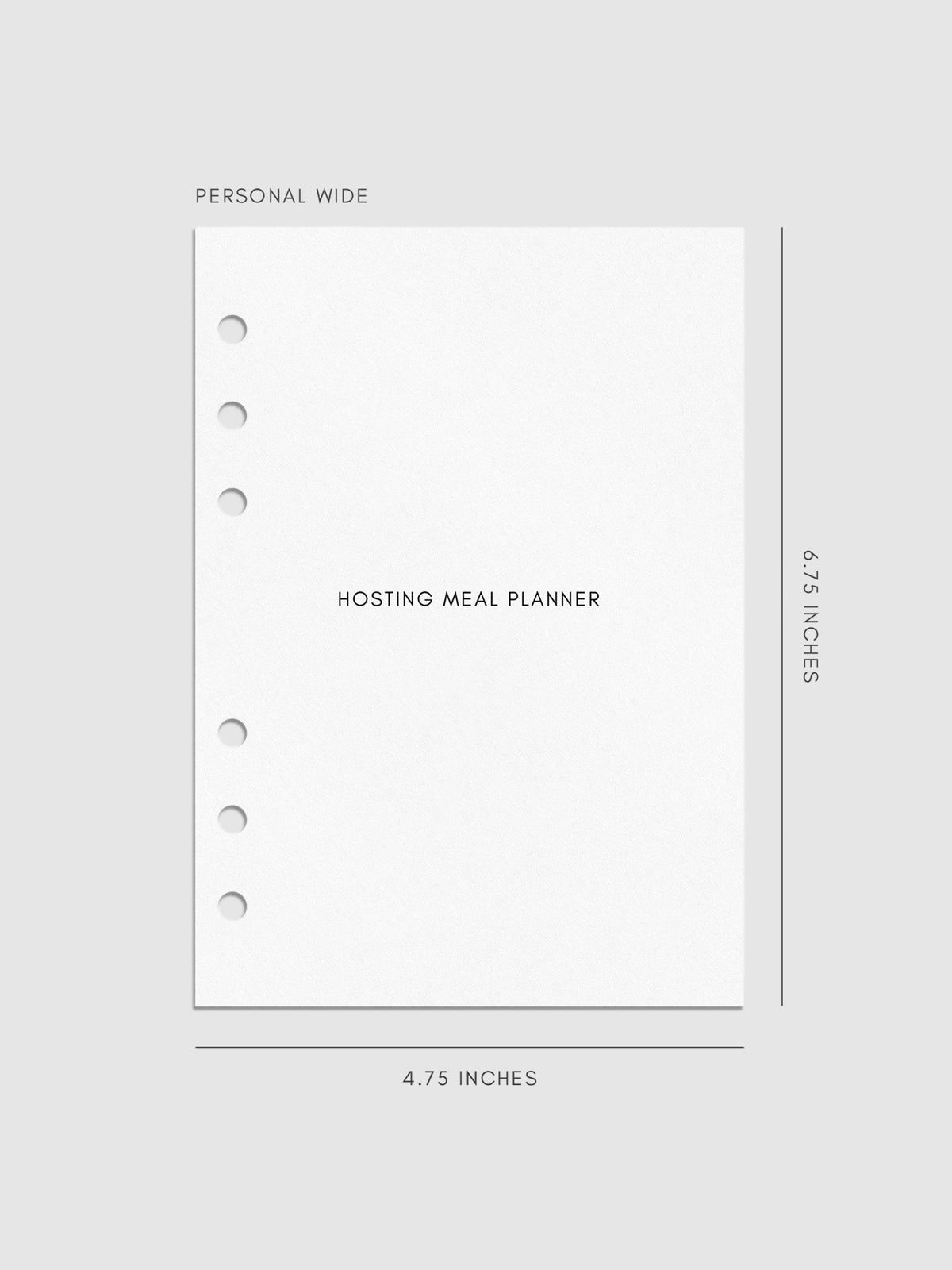 Digital mockup of insert cover page in Personal Wide sizing.