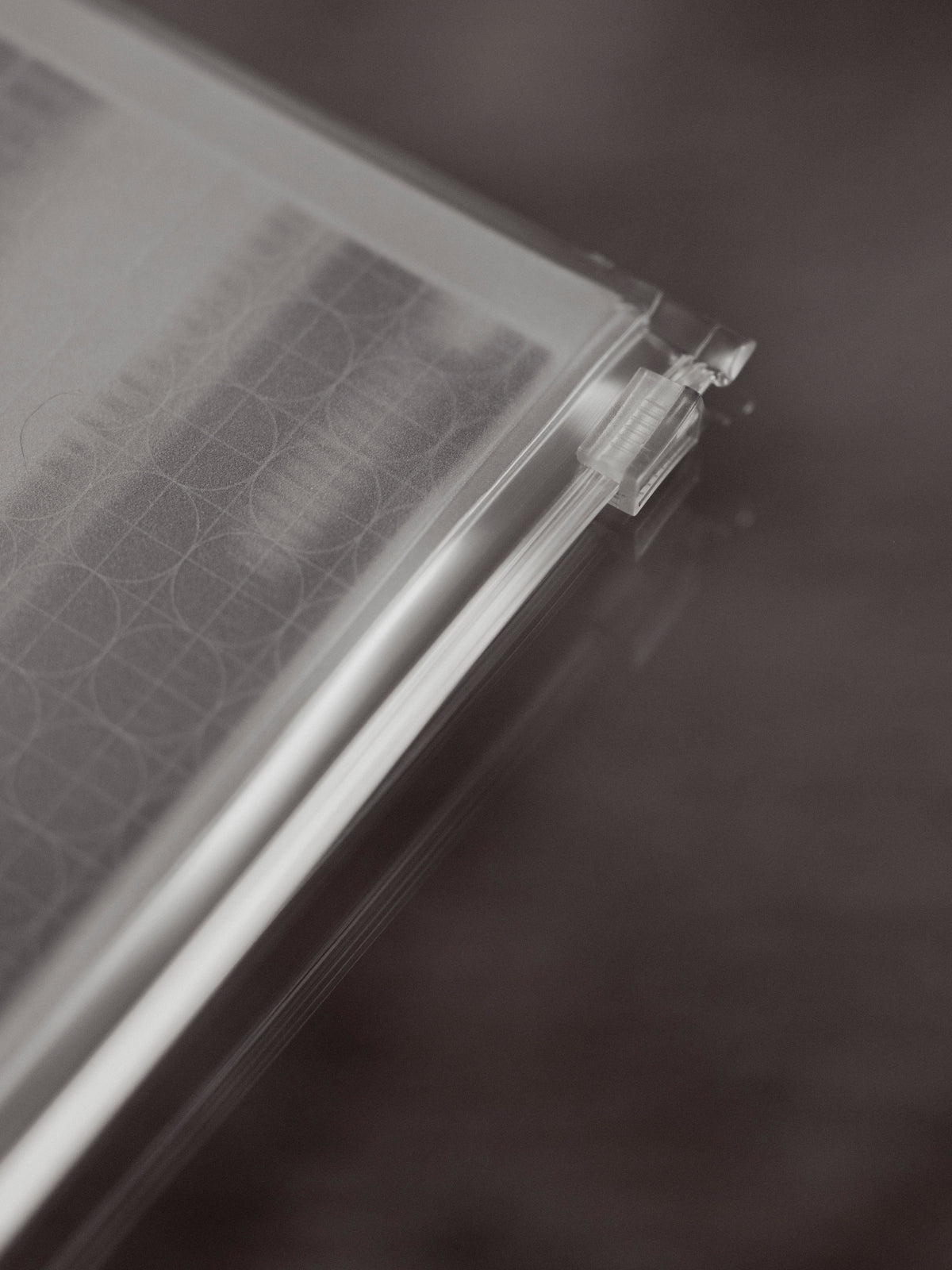 Close up view of zipper closure