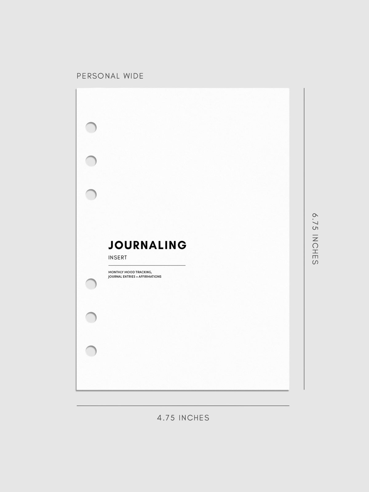 Digital mockup of insert in Personal Wide sizing.