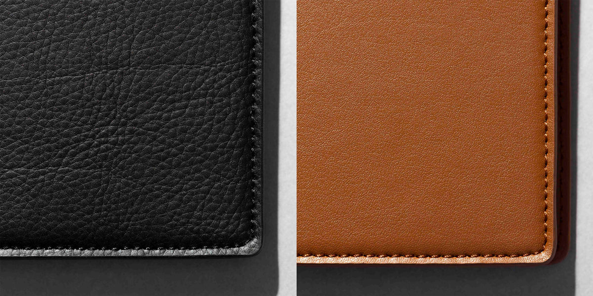 Corners of two of our Cactus Leather Folios.  Colors in Mesa and Clay.