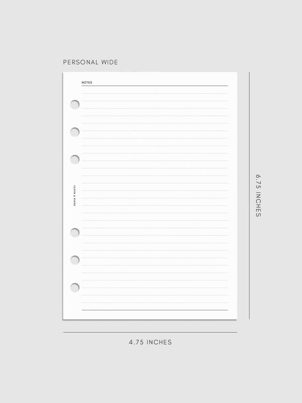 Digital mockup of insert in Personal Wide.